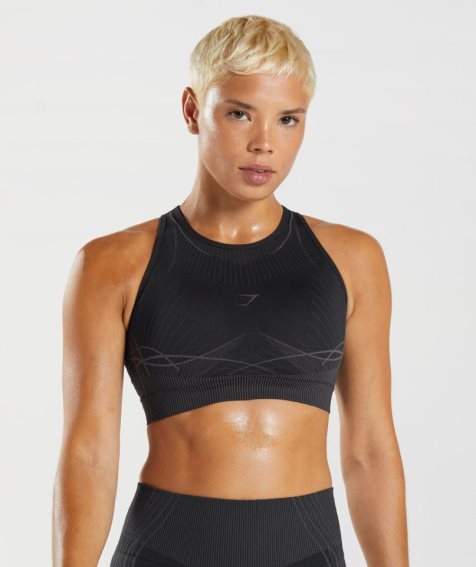 Women's Gymshark Apex Seamless Sports Bra Black | CA D16NA3